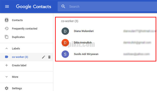 Membuat contact group Gmail Google Mail