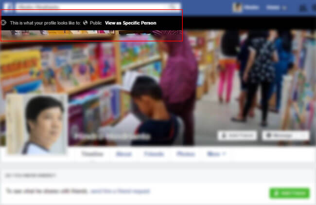 Melihat halaman tampilan Facebook sebagai orang lain