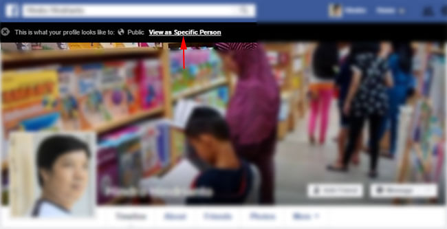Melihat halaman tampilan Facebook sebagai orang lain