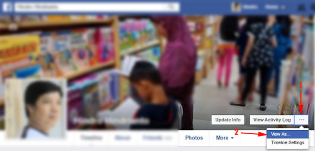 Melihat halaman tampilan Facebook sebagai orang lain