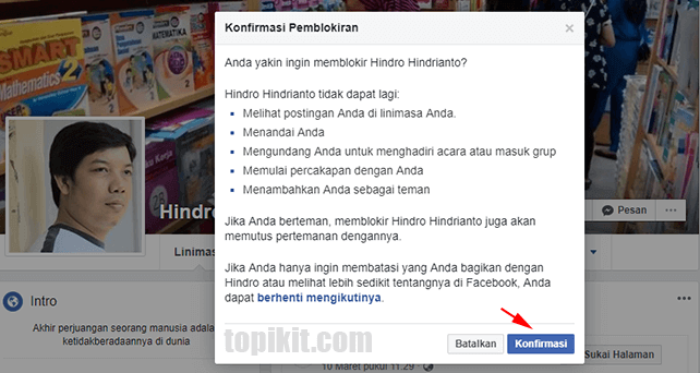 Memblokir (block) seseorang di Facebook