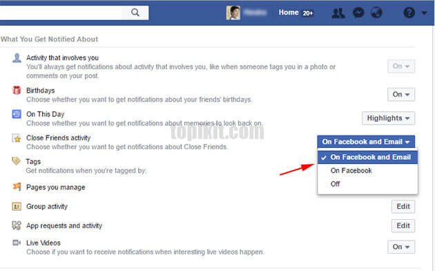 Mendapatkan notifikasi postingan teman Facebook