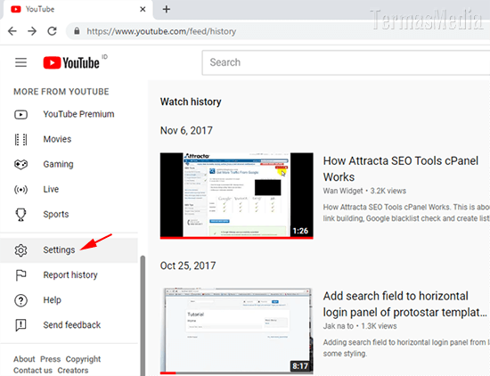 Menghapus komentar YouTube