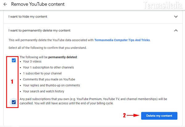 Menghapus komentar YouTube
