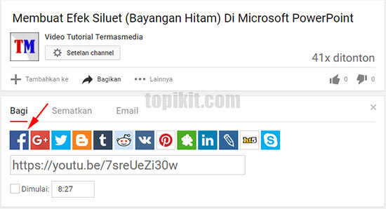 Mengirim membuat postingan video YouTube Facebook